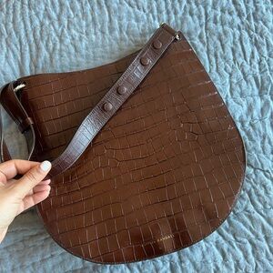 Loeffler Randall Chocolate Caroline Twisted Ring Leather Bag